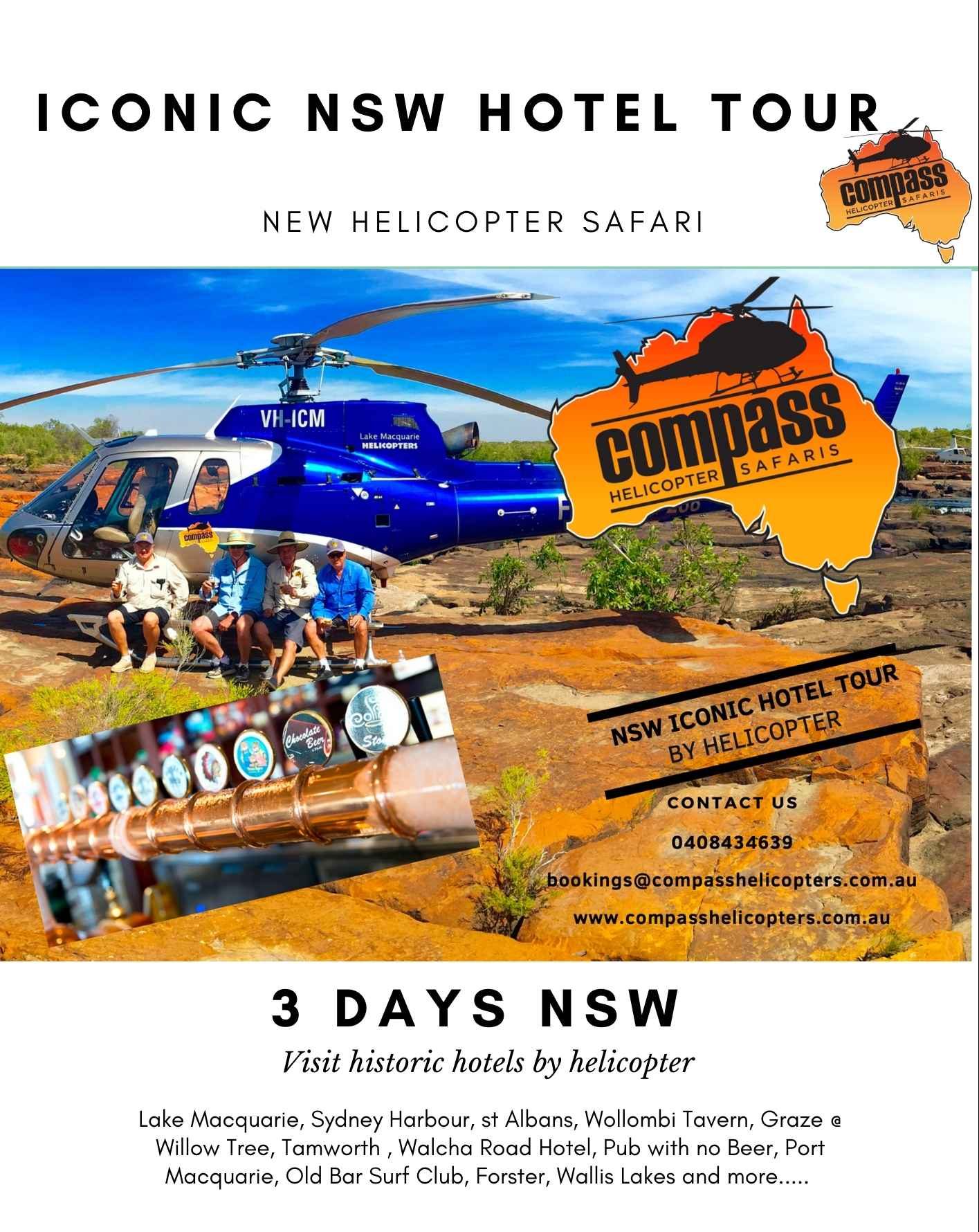 NSW Iconic hotel tour by Helicopter - COMPASS HELICOPTERS